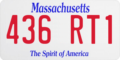 MA license plate 436RT1