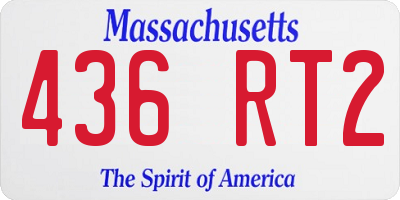 MA license plate 436RT2