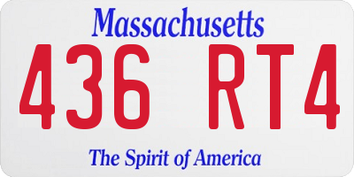 MA license plate 436RT4