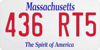 MA license plate 436RT5