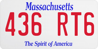 MA license plate 436RT6