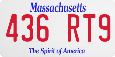 MA license plate 436RT9