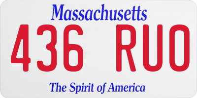 MA license plate 436RU0