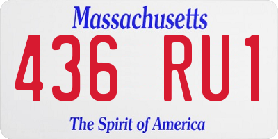 MA license plate 436RU1