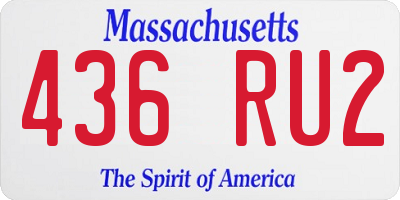 MA license plate 436RU2