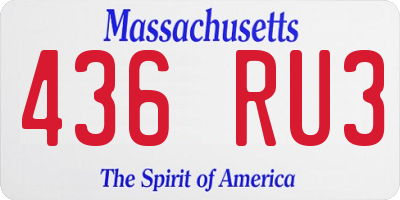 MA license plate 436RU3