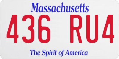 MA license plate 436RU4