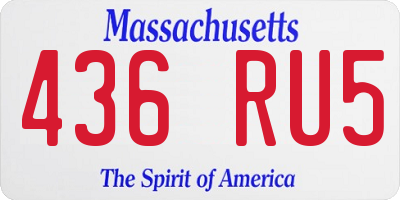 MA license plate 436RU5