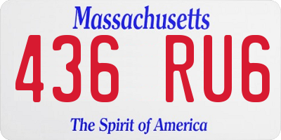 MA license plate 436RU6