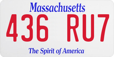MA license plate 436RU7