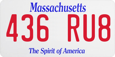 MA license plate 436RU8