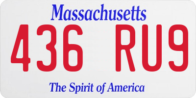 MA license plate 436RU9