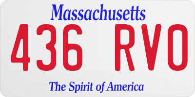 MA license plate 436RV0
