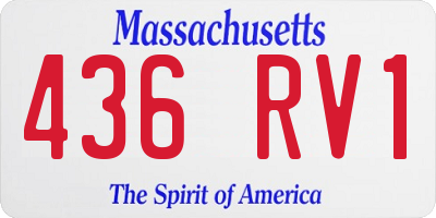 MA license plate 436RV1