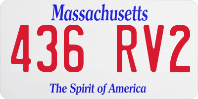 MA license plate 436RV2
