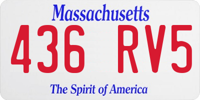 MA license plate 436RV5