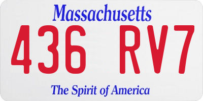 MA license plate 436RV7