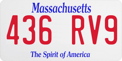 MA license plate 436RV9