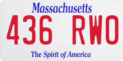 MA license plate 436RW0