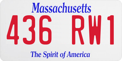 MA license plate 436RW1