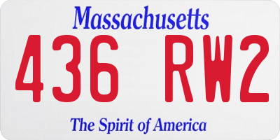 MA license plate 436RW2