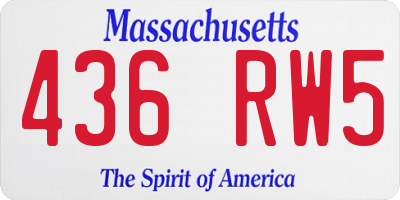 MA license plate 436RW5