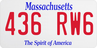MA license plate 436RW6