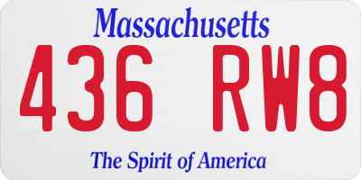MA license plate 436RW8