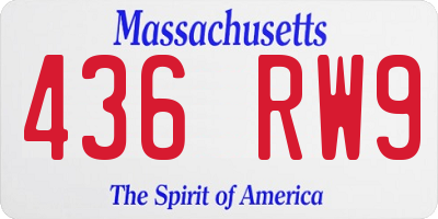 MA license plate 436RW9