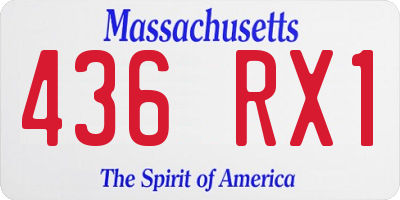 MA license plate 436RX1