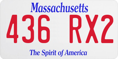 MA license plate 436RX2