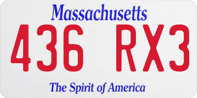MA license plate 436RX3