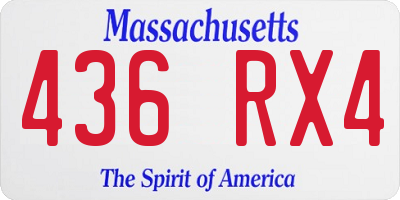 MA license plate 436RX4