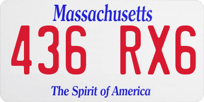 MA license plate 436RX6