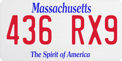MA license plate 436RX9
