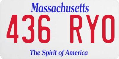 MA license plate 436RY0