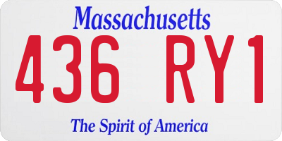 MA license plate 436RY1