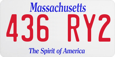 MA license plate 436RY2
