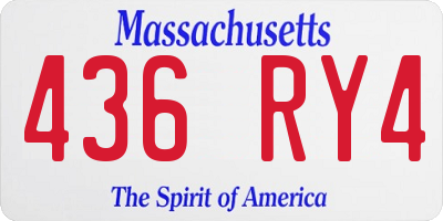 MA license plate 436RY4