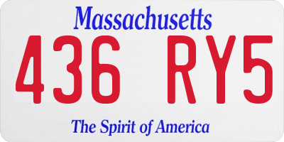 MA license plate 436RY5