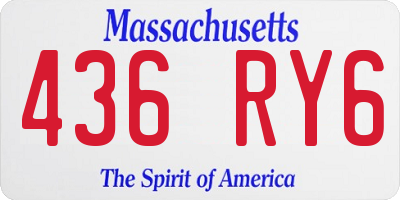 MA license plate 436RY6