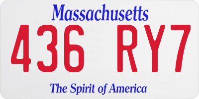 MA license plate 436RY7