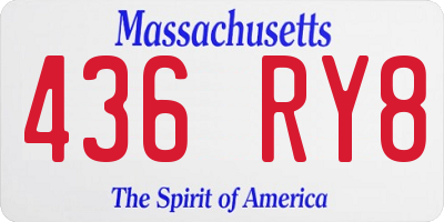 MA license plate 436RY8