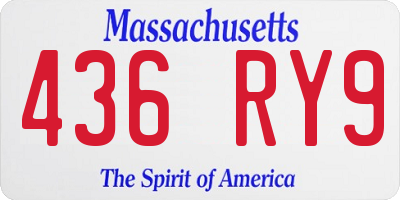 MA license plate 436RY9