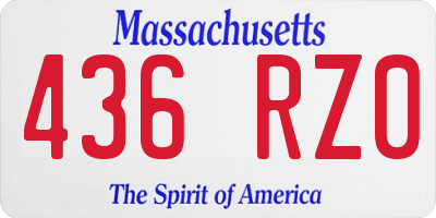 MA license plate 436RZ0