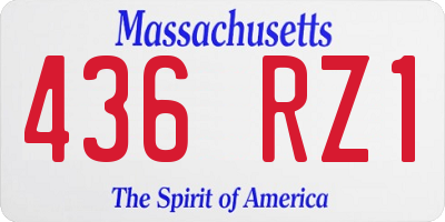 MA license plate 436RZ1