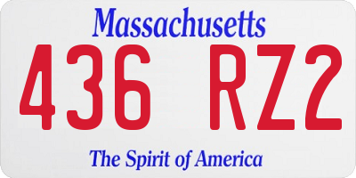 MA license plate 436RZ2