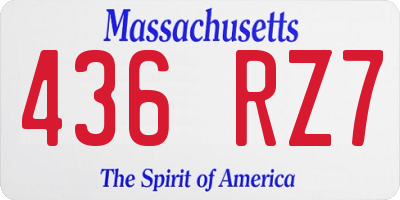 MA license plate 436RZ7
