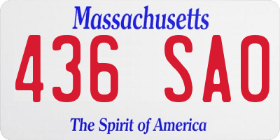 MA license plate 436SA0