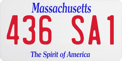 MA license plate 436SA1